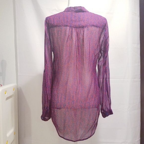 Diane von Furstenberg Gilmore Sheer Silk Blouse 6 - Picture 4 of 7